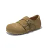 Nuevos Zapatos Birkenstock de Moda para Mujer Primavera 2026, Zapatos Deportivos Versátiles de Hebilla para Todas las Estaciones, Zapatos Planos de Gamuza de Vaca