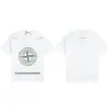 Camiseta Pesada Stone 260g com Estampa de Bússola com Logo, Caimento Solto, Estilo Tendência para Casal, Manga Curta, Unissex