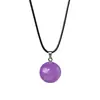 Pendente de Bola de Cristal Natural Rosa Cristal Ametista Colar Criativo DIY Corrente de Suéter Pingente de Joia de Cristal Atacado