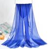 Lenço Pequeno de Seda para Primavera e Outono Feminino Estilo Coreano Lenço Protetor Solar Fino Longo Cor Sólida Lenço Decorativo Georgette Verão