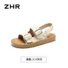 Sandálias Zhr Birkenstock para Mulheres 2026 Verão Novo Estilo Sandálias Planas Macias para Uso Externo Sandálias Romanas Versáteis para Praia