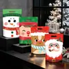 Saco de doces de Natal transfronteiriço, saco autovedante de desenho animado, saco stand-up para lanches, biscoitos, flocos de neve, doces, saco selado com zíper, saco de presente