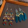 Pendientes Bohemianos de Yunnan Guizhou Multicapa Artesanía Pesada Pendientes de Otoño e Invierno Venta al por Mayor Joyería Estilo Viaje Vacaciones Europeo y Americano