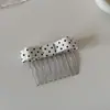 Peine para el Cabello con Lazo de Lunares Estilo Coreano, Pasador Esponjoso de Princesa, Pinza Fresca y Dulce para Flequillo, Pinza para el Cabello Linda