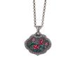 Collar con colgante de hoja de loto estilo palacio de plata pura S999 con diseño hueco de loto y esmalte artesanal de moda nacional