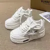 Zapatos de mujer estilo europeo 2024 primavera nuevos ligeros moda combinan con todo casual zapatos blancos zapatos de plataforma para mujer zapatos de plataforma para mujer