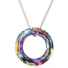 Corrente de clavícula mágica redonda de cristal austríaco, pingente simples e colorido da Amazon, colar feminino de shijia transfronteiriço europeu e americano
