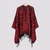 Chal tejido con borlas de otoño e invierno, Bufanda tejida de otoño e invierno, Capa jacquard con abertura, Chal de Amazon
