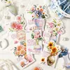 Paquete de Pegatinas Fantasma Oscuro Transfronterizo: Serie de Flores que Capturan la Luz Decoración de Diario con Temática Floral Divertida Material Pegatinas, 20 Hojas