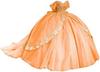 Vestido de Rendimiento para Adultos Europeo y Americano AliExpress Baile Fuera del Hombro Falda Grande Calcomanía Floral Vestido Ventura Hilo de Color Vestido de Noche