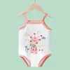 Macacão Bebê Macacão Infantil Roupa Triângulo Infantil Pijama de Menina Macacão Fino para Recém-nascido com Alças