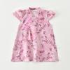 Hanfu Menina Estilo Nacional Cheongsam Retro Menina Traje Tang Primavera e Verão 2025 Novo Vestido Chinês Novo para Bebê