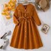 Vestido Estilo Europeo y Americano para Niña Grande 2026 Otoño Nuevo Manga Larga Encaje Cintura Ceñida Estilo Francés de Resort Vestido de Princesa