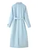 ZA comércio exterior transfronteiriço moda feminina item quente 2026 outono novo moda europeia e americana trench coat com lapela abotoado e cinto