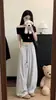 Calça Banana Estilo Americano para Mulheres, Nova Versão Coreana Verão 2026, Calça de Cintura Alta Emagrecedora de Perna Larga com um Elegante Efeito de Caimento