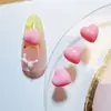 Novos Acessórios de Unhas Artísticas Cor Sólida em Formato de Coração para Xiaohongshu e Instagram, Peças de Resina Versáteis Cor Macaron para Decoração de Unhas e Cabelo