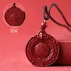 Pingente de Nove Palácios e Oito Trigramas com Alto Teor de Cinábrio Pingente de Colar de Areia Dourada Roxa Mineral Original para Homens e Mulheres para o Ano do Zodíaco Deles