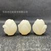 Raíz de Bodhi Blanca Cuentas de Loto con Tallado en Cuero Material de Semilla Cuentas de Loto DIY Pulsera Tejida a Mano Accesorios Llavero