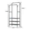 Estante de Secado de Ropa de Pie Más Vendido Transfronterizo Perchero de Poste Simple Individual y Doble para Dormitorio Perchero de Ropa Simple Desmontable Zapatero Estante de Almacenamiento