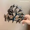 Diadema Coreana de Flor de Pedrería con Ola para Mujer, Peinado de Verano, Diadema de Corona Alta, Pinza para Recoger el Cabello al Lavar la Cara