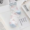 Calcetines de mujer de primavera y otoño, bonitos calcetines de longitud media, calcetines cortos azules de verano, calcetines cortos estilo Mori para niña, calcetines finos estilo academia.