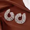 Brincos Europeus e Americanos Transfronteiriços de Agulha de Prata com Zircônia, Geométricos em Forma de Gota, Brincos Personalizados Criativos da Moda, Brincos de Luxo Leve de Alta Qualidade para Mulheres