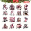Conjunto de Natal de Madeira Retrô com 16 Peças - Árvore, Casa, Janela - Decorações de Celebração de Natal, Enfeites, Pingentes