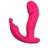 Vibrador de succión estimulación doble cabeza usable control remoto de alta calidad para exteriores, varilla de masaje vibratoria de 10 frecuencias para mujer
