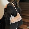 Bolso Pequeño de Cuero Encerado al Aceite de Nicho para Mujer 2025 Nuevo Verano Moda Encaje Lazo Bolso de Axila Bolso Cruzado Texturizado