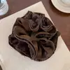 Elástico de Cabelo Scrunchie de Quatro Camadas com Estampa de Leopardo de Alta Qualidade Estilo Coreano para Rabo de Cavalo de Mulheres com Cabelo Grosso