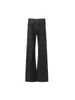 Jeans Geniales de Mezclilla Negra con Bordado de Espinas Retro Americano para Hombres y Mujeres, Pantalones de Pierna Ancha Sueltos Casuales, Corte Limpio, Acampanados