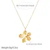 Cadena para Clavícula Floral Irregular Transfronteriza Nuevo Estilo Retro Acero Inoxidable Chapado en Oro Collar de Alta Gama Suave y Elegante para Mujer