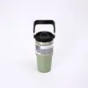 Transfronterizo Nuevo Acero Inoxidable 304 Doble Pared Aislado al Vacío Taza Portátil para Exteriores con Asa Portavasos para Coche con Popote Taza para Hielo