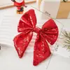 [Lentejuelas] Lazo a Cuadros Navideño Colgante Decoración de Escena Accesorios Decoración de Árbol de Navidad Manualidades Venta al por Mayor
