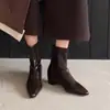 Botines Elásticos Ajustados para Mujer con Aumento Interno de Altura, Nuevo Modelo de Invierno 4cm, Punta Fina, Cierre Trasero, Botines Elásticos de Tacón Medio