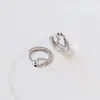 Hebilla de oreja de circón en forma de corazón para mujer, nuevo pendiente simple de moda Ins, pendientes Joker, joyería de oreja de moda personalizada, venta al por mayor