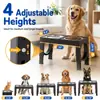 Comedero doble para mascotas de acero inoxidable, ajustable y plegable, para perros medianos y grandes, transfronterizo