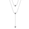 Diseño en forma de corazón de acero inoxidable 304, accesorio de nicho de corazón de melocotón, collar de doble capa, cadena para la clavícula, estilo nuevo moderno y simple para mujer