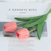 Tulipa Artificial de PU Única para Decoração de Casa, Materiais para Arranjo de Flores, Fotografia de Casamento e Cenografia