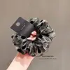 Trendy Scrunchie de Gasa Gris con Puntos Estilo Coreano para Mujer, Nuevo Elástico de Goma para Cola de Caballo de Primavera/Verano de Alta Gama