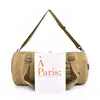 Bolsa de Viaje para Hombre de Gran Capacidad, Bolsa de Hombro Cilíndrica, Mochila Multifuncional de Moda, Lona, Bandolera, Bolso de Cubo