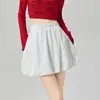 Falda plisada de línea A de cintura alta, esponjosa como una nube blanca de verano para mujer, nueva falda-pantalón corta tipo farol 2026