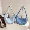 Bolso de axila casual de mezclilla transfronterizo para mujer 2025 Nueva moda Bolso dumpling Simple de gran capacidad Bolso cruzado