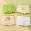 Cueca Boxer de Algodão Infantil Desenho de Bolinhas Coelho Quatro Cantos Roupa Íntima Feminina Algodão Puro Classe A Boxer Briefs Estudante para Meninas