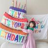 Ins Big Cake Balloon Digital Meninos e Meninas Bebê Infantil 1º Aniversário Decoração Cena Decoração Foto