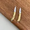 Navaja plegable de latón Colgante para llavero de coche Cuchillo mini de acero inoxidable para abrir paquetes