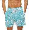 Calças de praia masculinas de verão transfronteiriço Wave Wave 3D Print Shorts Sports Casual Beach Pants