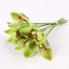 Atacado de Fabricante Flores Artificiais Flores Falsas Cacho de Cymbidium Impresso em 3D Decoração de Janela de Hotel Vaso Decoração de Fundo de Casamento