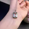 Pingente de Cristal Verde Natural Pedra Lapidada Limpa de Cristal Especificações 10*14mm Prata S925 Montado à Mão