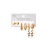 Set de Aretes de Acero Inoxidable, Tres Pares en una Tarjeta, Aretes de Botón de Alta Calidad con Forma de Frijol que se Pueden Usar en la Ducha, No se Desvanecen para Mujeres